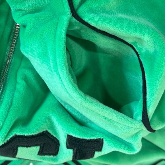 Y2K 1999 Velour Crop Refuge Athletics Jersey Zipper Jacket Small - Picture 7 of 13